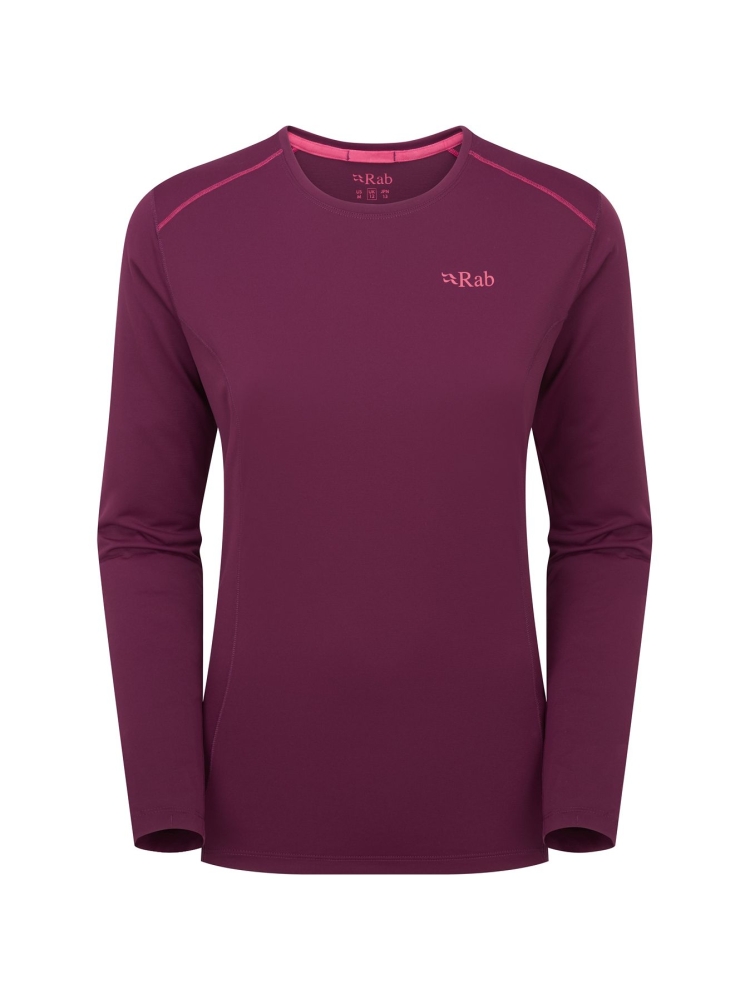 Rab Force LS Tee Women's Mulberry QBL-08-MUL shirts en tops online bestellen bij Kathmandu Outdoor & Travel