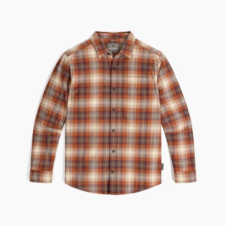 Royal Robbins  Lieback Organic Cotton Flannel L/S Rust Brown Dipsea Pld 