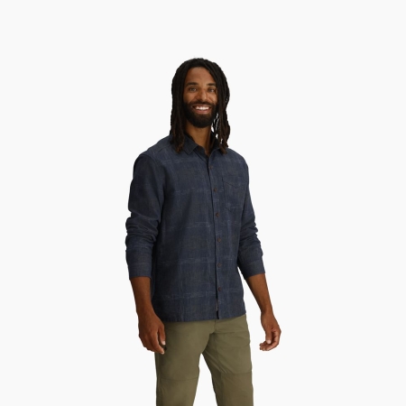 Royal Robbins Hempline Spaced Long Sleeve Collins Blue Royal Robbins Hempline Spaced Long Sleeve Collins Blue