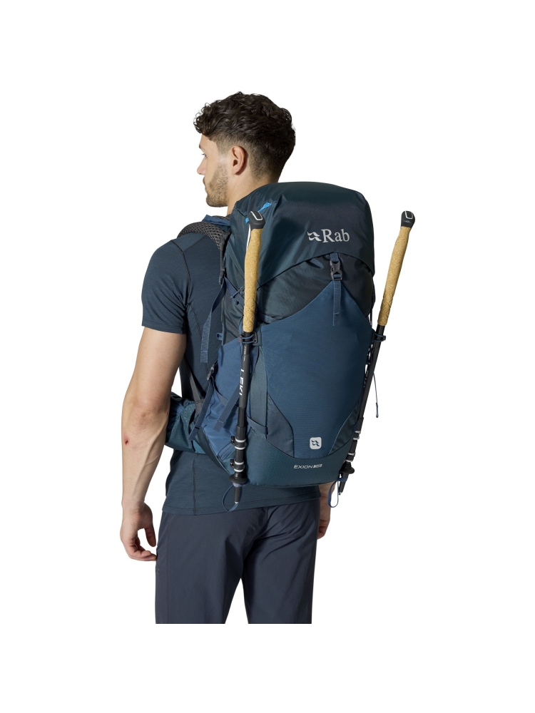 Rab Rab Exion 38 QAP-73-TMB dagrugzakken Rab Exion 38 Tempest Blue QAP-73-TMB dagrugzakken online bestellen bij Kathmandu Outdoor & Travel