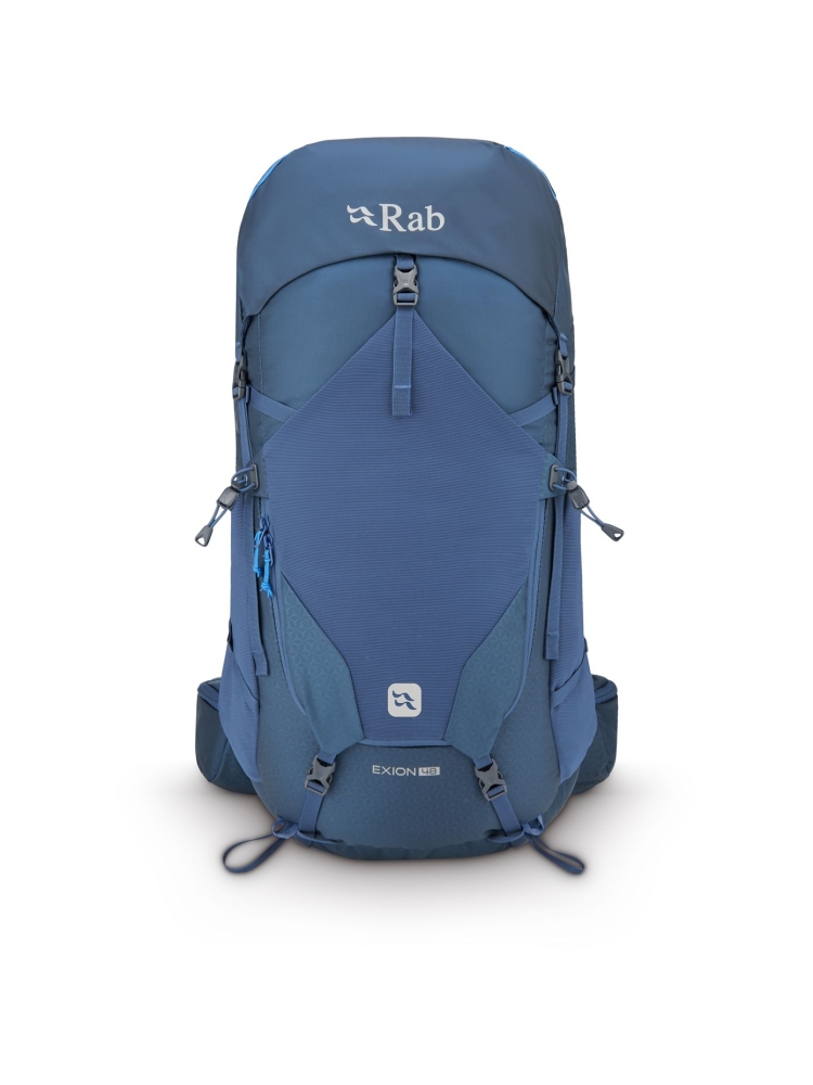 Rab Rab Exion 48 QAP-75-TMB dagrugzakken Rab Exion 48 Tempest Blue QAP-75-TMB dagrugzakken online bestellen bij Kathmandu Outdoor & Travel