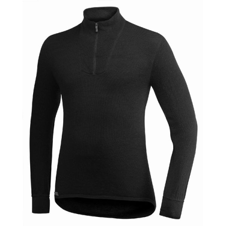 woolpower  Zip Turtleneck 200 Black 