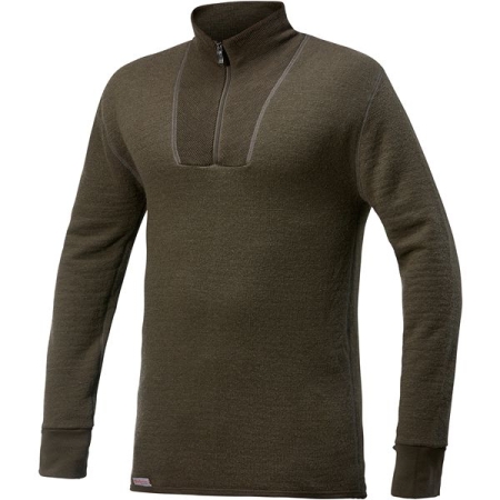woolpower  Zip Turtleneck 400 Pine Green 