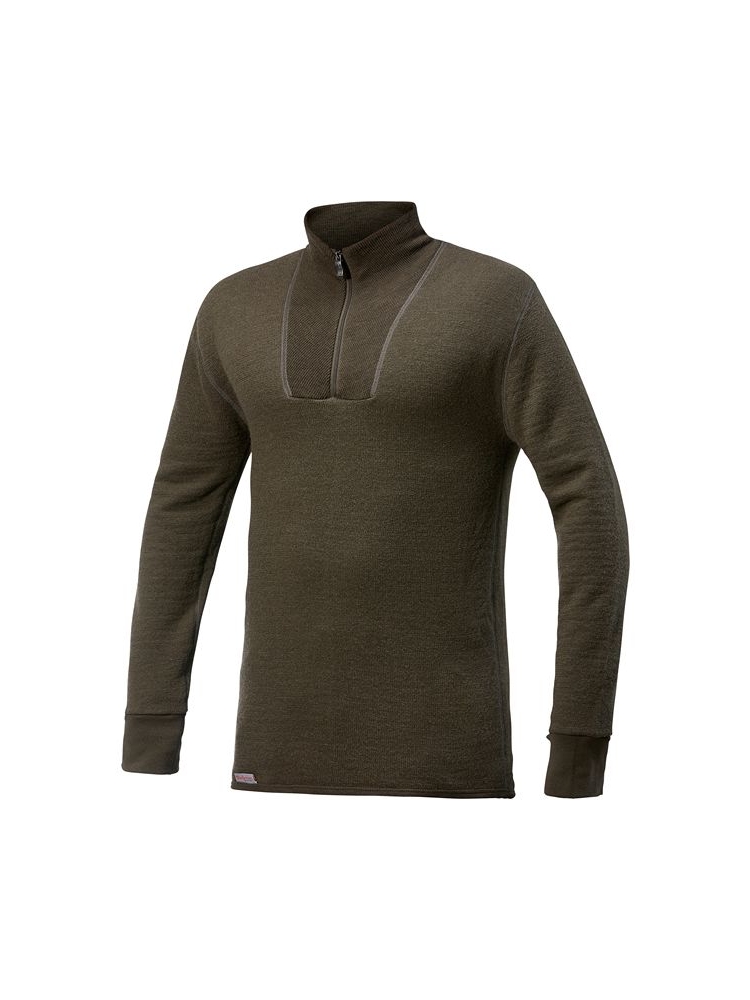 woolpower Zip Turtleneck 400 Pine Green 7224-Pine Green onderkleding/thermokleding online bestellen bij Kathmandu Outdoor & Travel