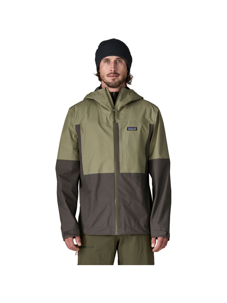 Patagonia Boulder Fork Rain Jkt Forge Grey w/River Rock Green 85140-FGRV jassen online bestellen bij Kathmandu Outdoor & Travel