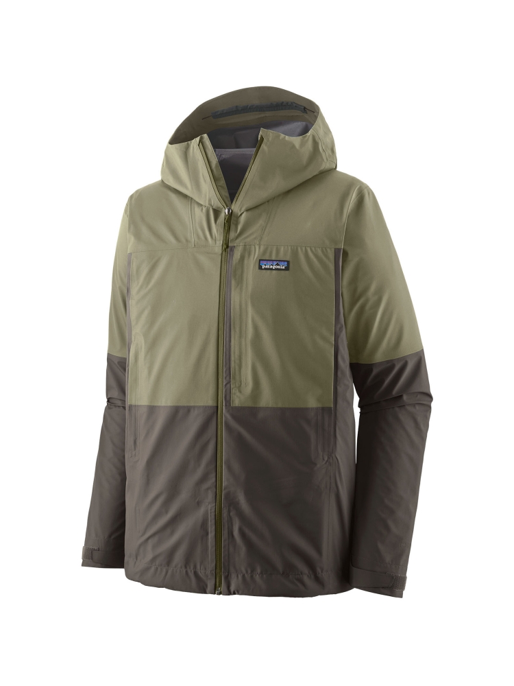 Patagonia Boulder Fork Rain Jkt Forge Grey w/River Rock Green 85140-FGRV jassen online bestellen bij Kathmandu Outdoor & Travel