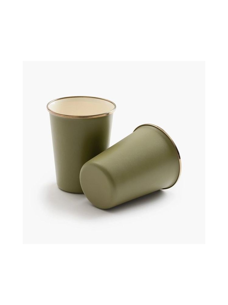 Barebones Cup Enamel 2 Pcs Olive 2-Tone CKW-1029 koken online bestellen bij Kathmandu Outdoor & Travel