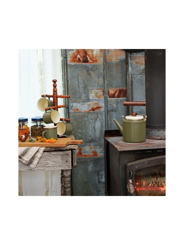 Barebones Barebones Theepot Enamel CKW-1030 koken Barebones Theepot Enamel Olive 2-Tone CKW-1030 koken online bestellen bij Kathmandu Outdoor & Travel