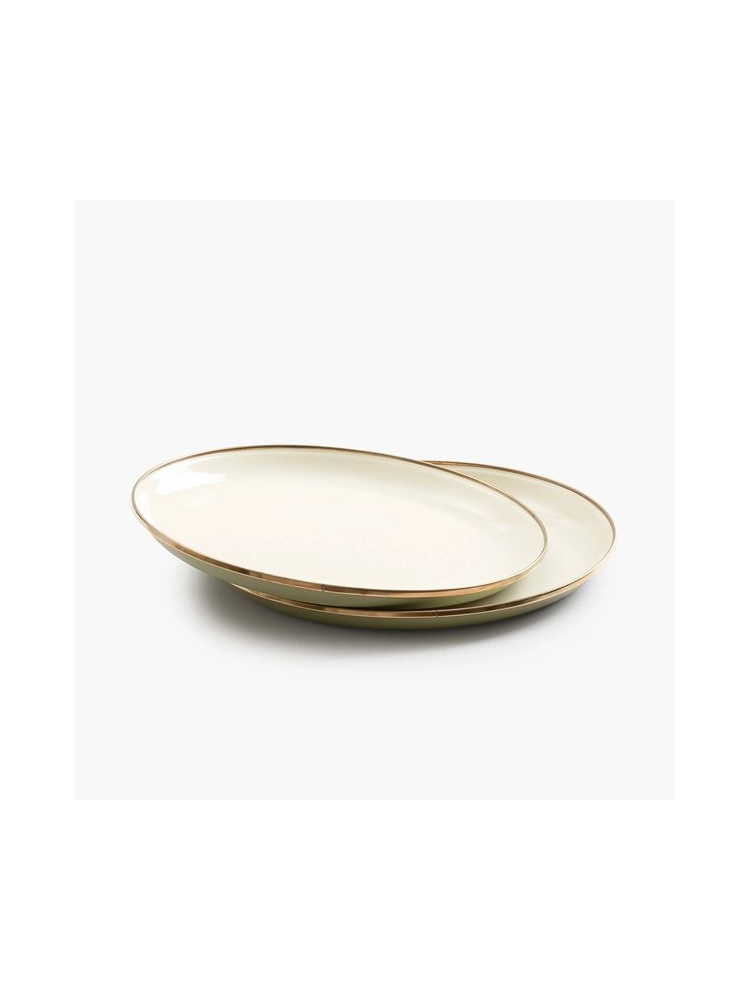 Barebones Plate Enamel 2 Pcs Olive 2-Tone CKW-1026 koken online bestellen bij Kathmandu Outdoor & Travel