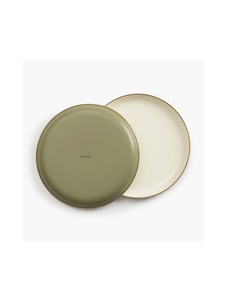 Barebones Plate Enamel 2 Pcs Olive 2-Tone CKW-1026 koken online bestellen bij Kathmandu Outdoor & Travel