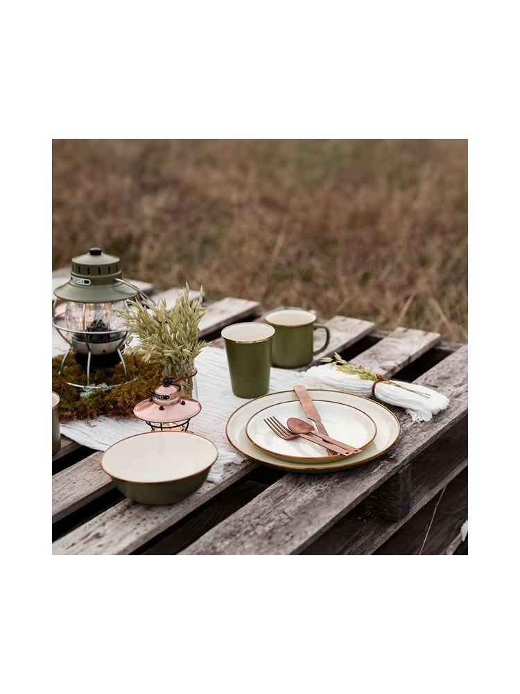 Barebones Plate Enamel 2 Pcs Olive 2-Tone CKW-1026 koken online bestellen bij Kathmandu Outdoor & Travel