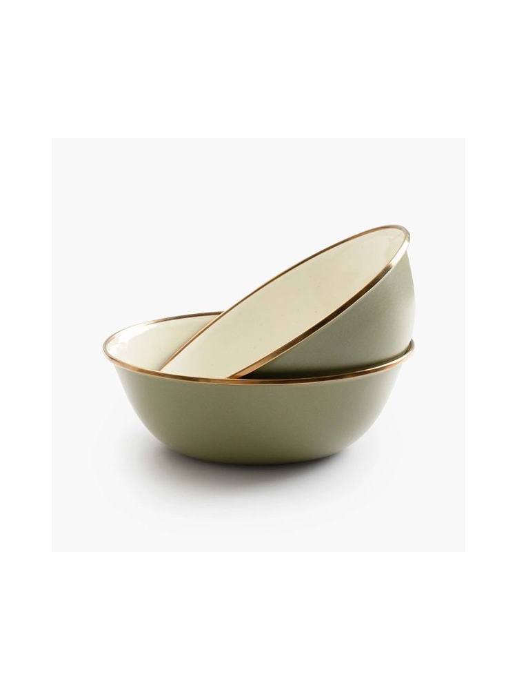 Barebones Bowl Enamel 2 Pcs Olive 2-Tone CKW-1025 koken online bestellen bij Kathmandu Outdoor & Travel