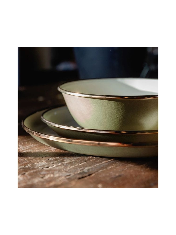 Barebones Bowl Enamel 2 Pcs Olive 2-Tone CKW-1025 koken online bestellen bij Kathmandu Outdoor & Travel