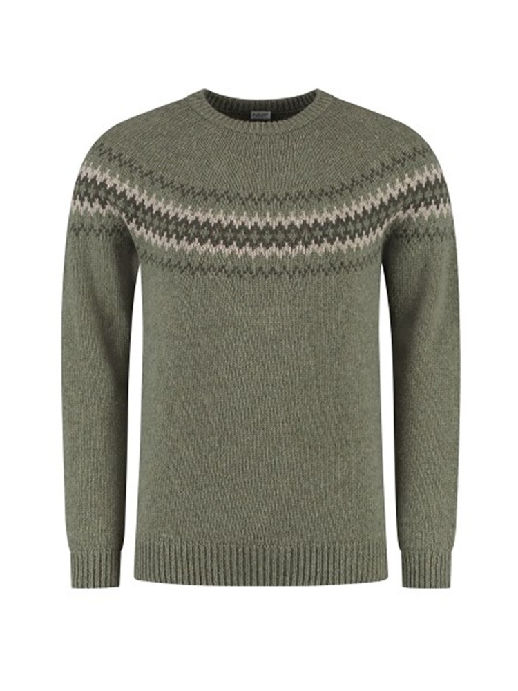 Blue Loop Originals Blue Loop Originals Nordic Sweater NO021-25-B355 fleeces en truien Blue Loop Originals Nordic Sweater Mid Green NO021-25-B355 fleeces en truien online bestellen bij Kathmandu Outdoor & Travel