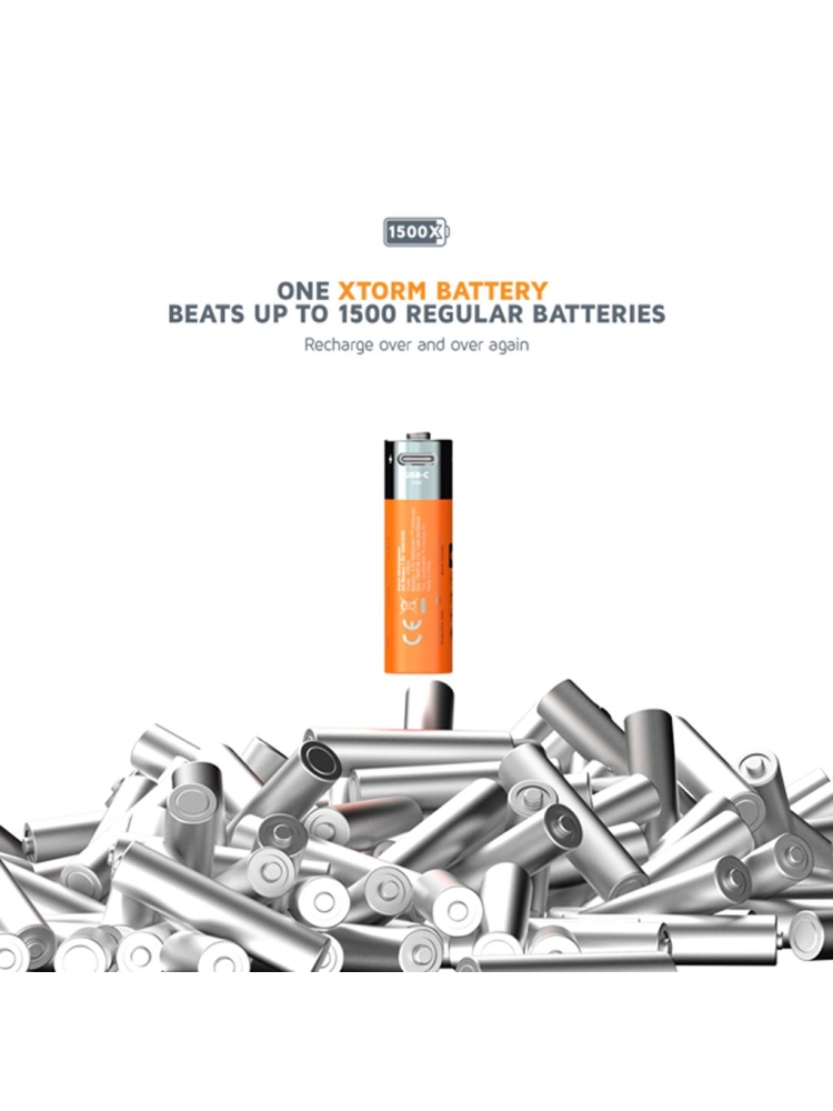 Xtorm Xtorm Oplaadbare AA Batterijen met USB-C - 4 pack XNG2AB4 energie & electronica Xtorm Oplaadbare AA Batterijen met USB-C - 4 pack Orange XNG2AB4 energie & electronica online bestellen bij Kathmandu Outdoor & Travel