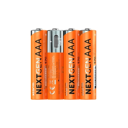 Xtorm  Oplaadbare AAA Batterijen met USB-C - 4 pack Orange 