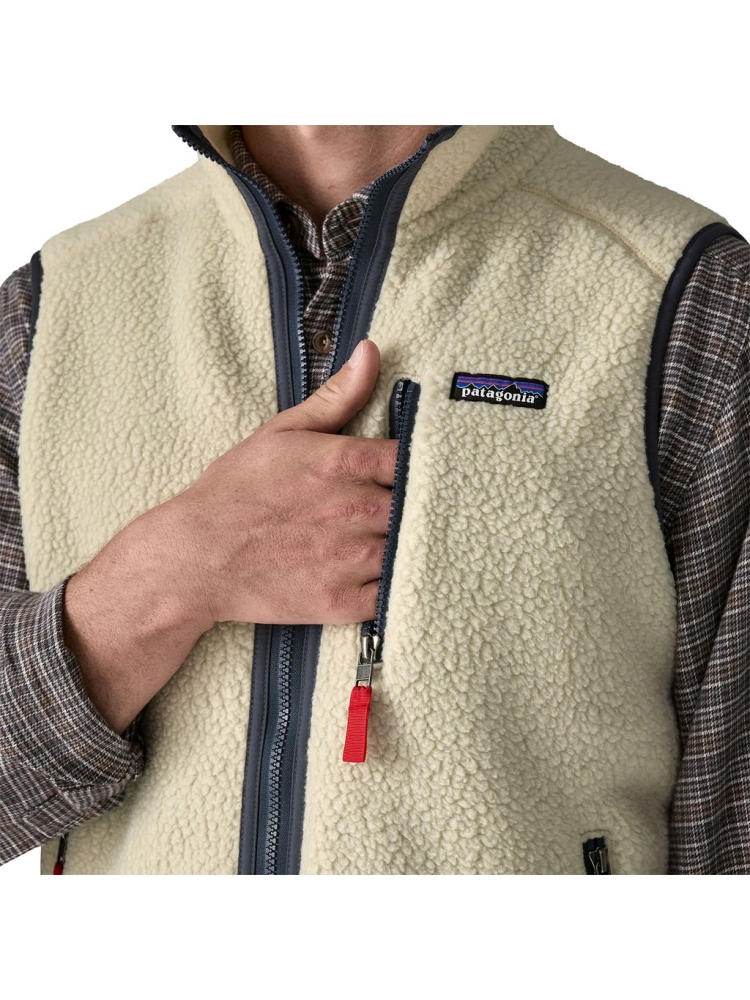 Patagonia Retro Pile Vest Pelican w/Smolder Blue 22821-PNSM jassen online bestellen bij Kathmandu Outdoor & Travel